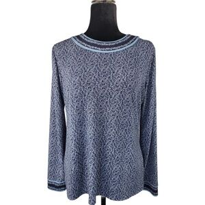 Michael Kors Blue long sleeve top blouse size P/L